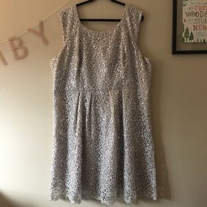 ModCloth Champagne Sequined Formal Dress
